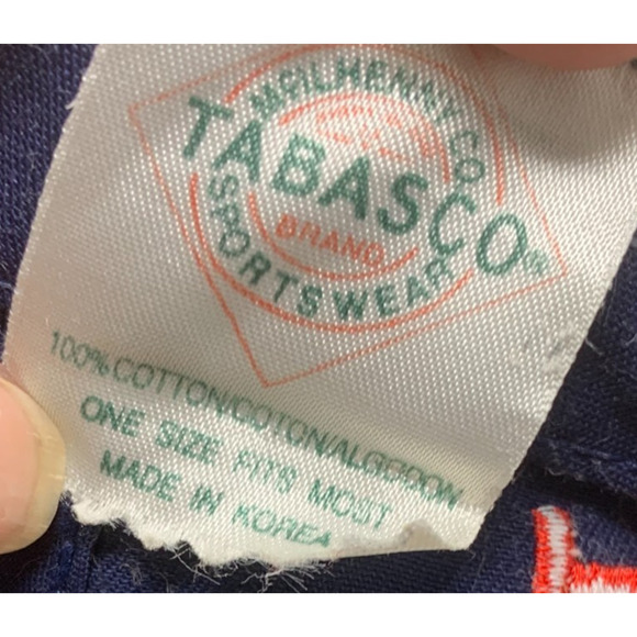 Vintage Tabasco Hot Sauce Hat Cap Leather Strapback Embroidered Spellout Korea - Picture 7 of 7